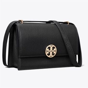 LIMITED EDITION SHOULDER BAG - TORY BURCH 
Black Leather Crossbody Bag